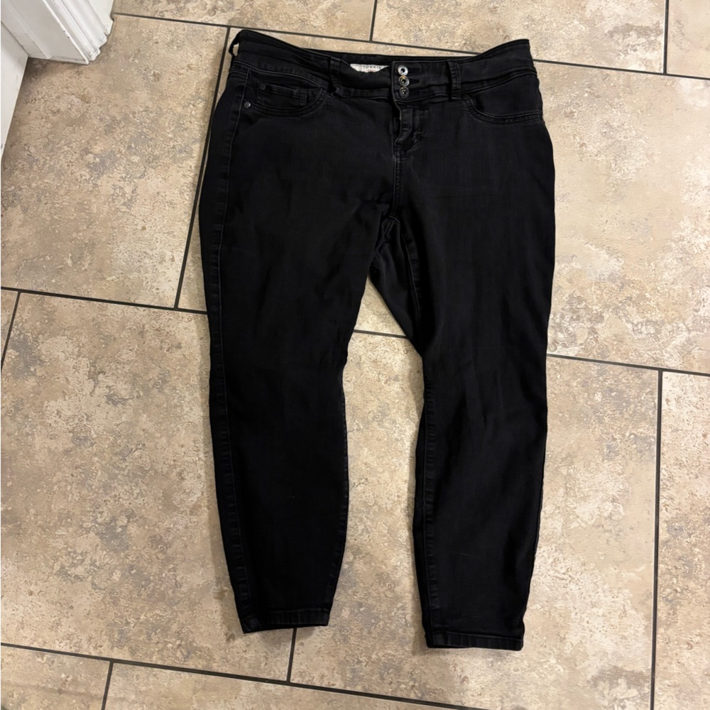 Black Women's Stretch Slim Jeans Jeggings 16XS